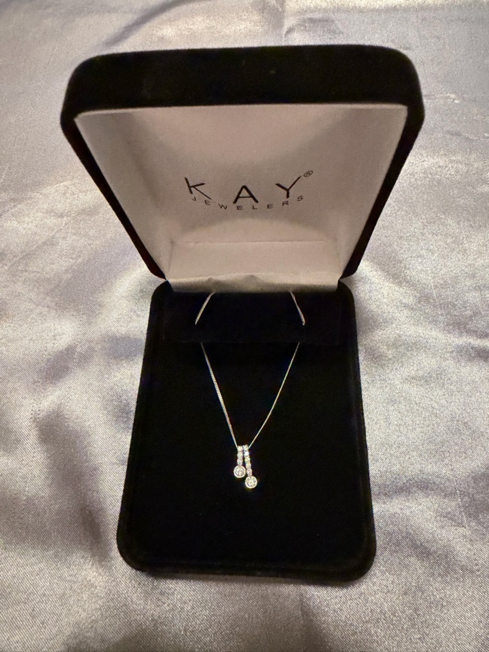 KAY Jewelers Sterling Silver Necklace with Clear Stones